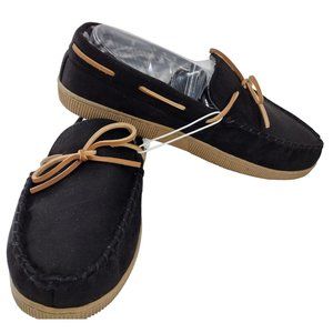 Sonoma Goods for Life Men's XL (12-13) Black Comfort Cushion Micro Suede Moccasi